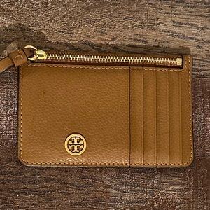 Tory Burch top zip card case wallet